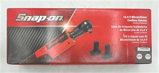 SNAP ON CTR861GMW2 14.4V MICROLITHIUM CORDLESS RATCHET W/ 2 BATTERIES